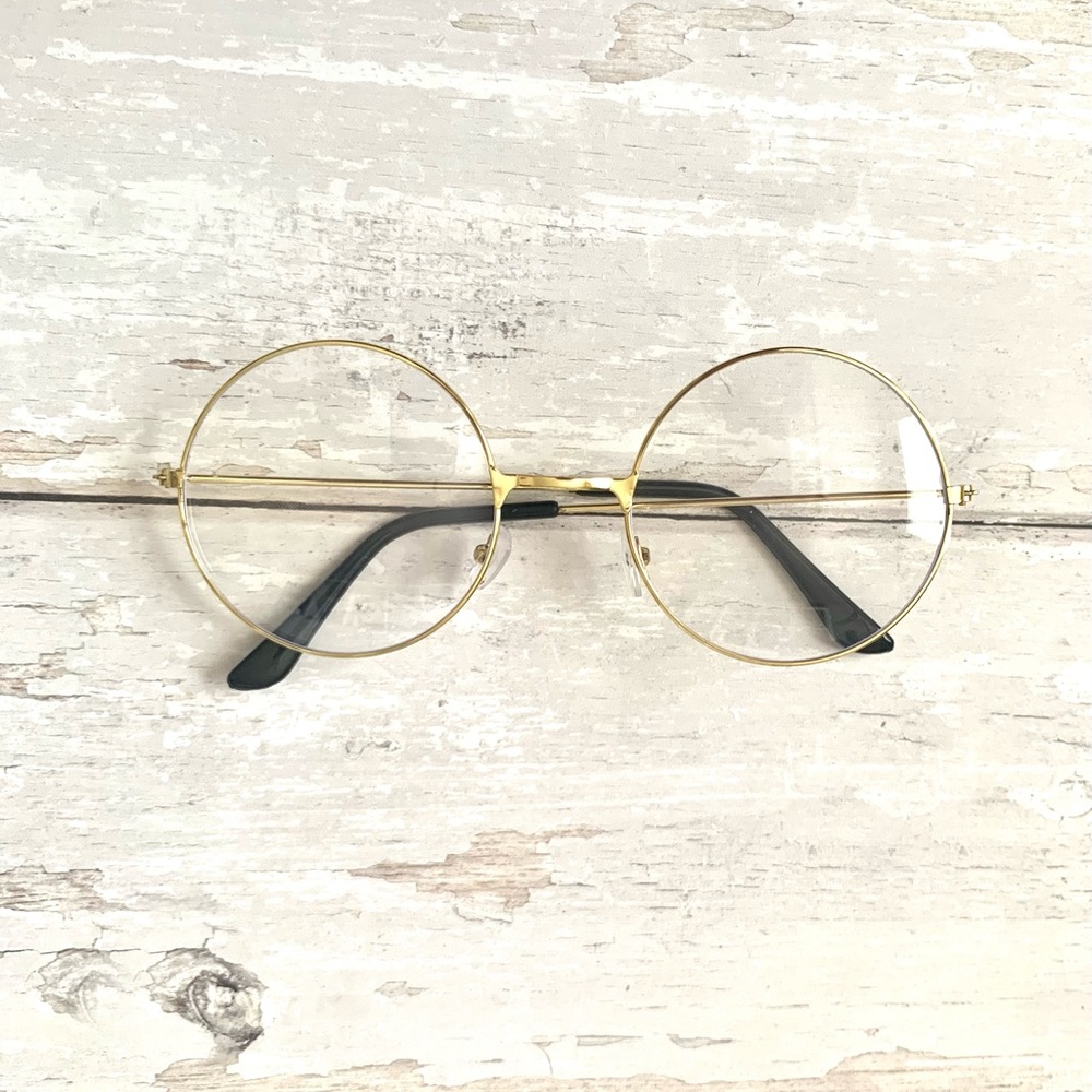 Bluelight Glasses Gold Metal Retro Round Frames OS Adult Blue Light Mens Womens